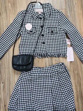 NTW. Biscotti Girl Houndstooth Jacket and skirt set